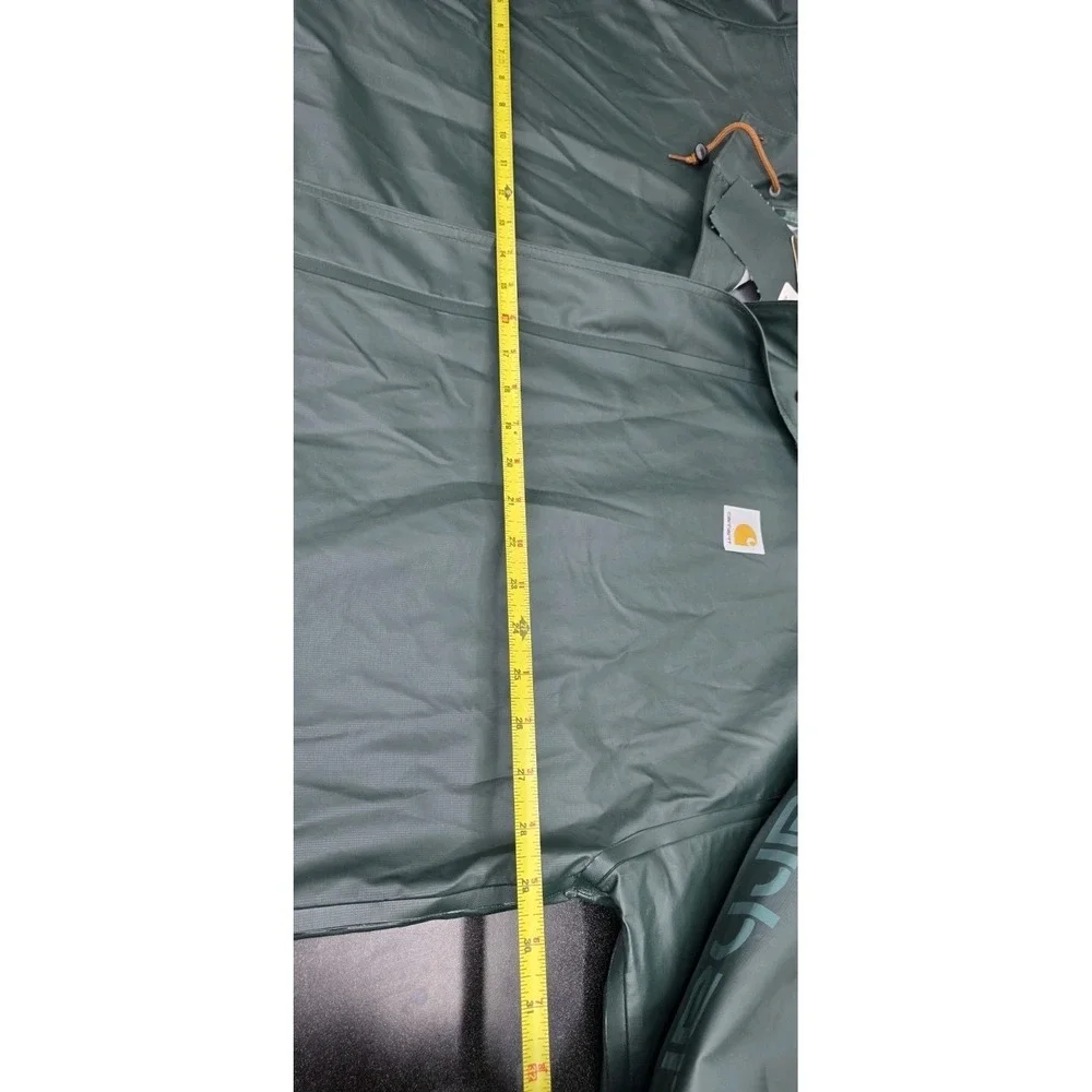 Carhartt Men Midweight Waterproof Rain Storm Coat Hooded XL Tall‎ Green Jacket